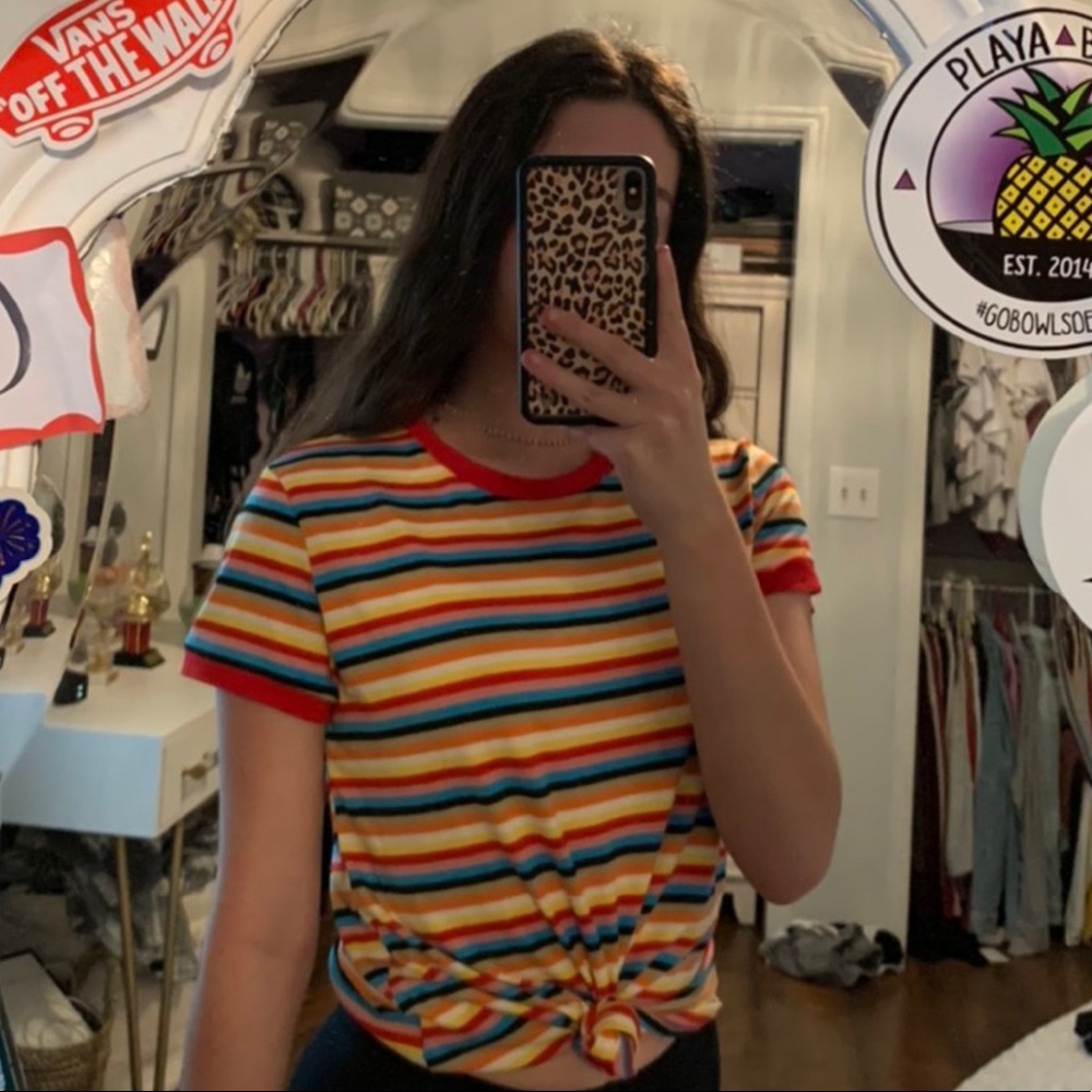 Shein Rainbow Striped Top